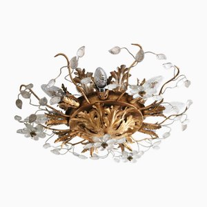 Italian Flowers Florentine Chandelier in Murano Glass from Banci Firenze, 1970
