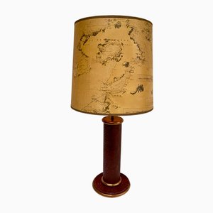 Leather-Covered Lamp by Paul Dupré-Lafon for Hermès, 1950