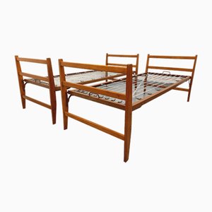 Divans Empilables Vintage en Bois de Chêne et Métal, 1960s, Set de 2