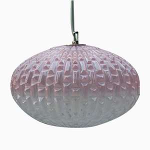 Lampada a sospensione vintage in vetro rosa di Mariana Iskra Atelier, Italia, anni '90