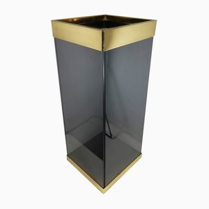 Portaombrelli in ottone e vetro di Mascagni, Italia, anni '60