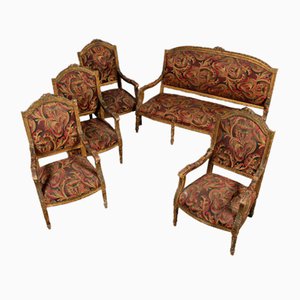 Groupe de Sièges Louis XVI Antique, 1780, Set de 5