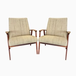 Moderne dänische skulpturale Mid-Century Teak Sessel von Hartmut Lohmeyer, 1950er, 2er Set