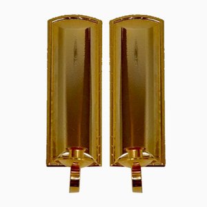 Mid-Century Modern Swedish Brass Sconces by Scandia, Set of 2