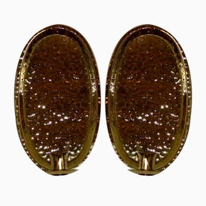 Schwedische Mid-Century Messing Wandleuchten, 2er Set