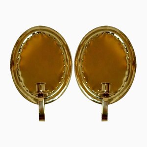 Schwedische Mid-Century Messing Wandleuchten, 2er Set