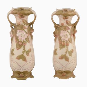 Art Nouveau Vases in Porcelain from Royal Dux, Czech Republic, 1920s, Set of 2