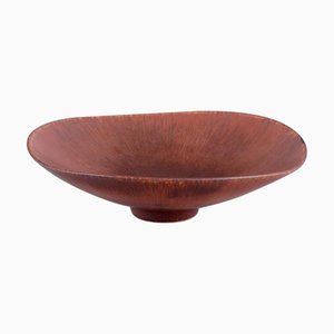 Scodella grande in ceramica smaltata marrone di Carl Harry Stålhane per Rörstrand