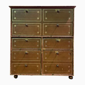 Brown Leather Notary Cabinet