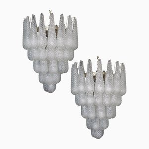 Murano Petal Chandeliers, 1970s, Set of 2