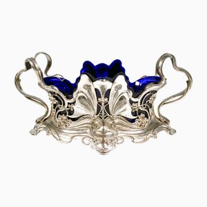 Art Nouveau Sculptural Jardiniere with Butterflies and Tendrils from WMF, Germany, 1890s