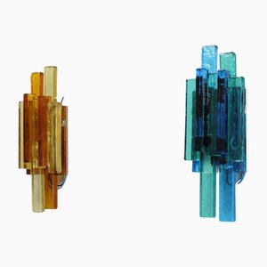 Glass Wall Lamps from Svend Aage Holm Sørensen, Denmark, 1960s, Set of 2