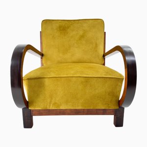 Art Deco Beech Wood Armchair, 1930s