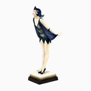 Art Déco Figurine Kiss Posing Dance attributed to Stephan Dakon for Goldscheider, 1920s