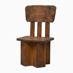 Brutalist Side Chair in Oak, 1950s