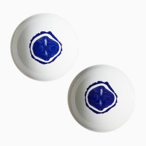 Tiefe flache Tronc Teller von Charlotte Perriand für Cassina, 2 . Set