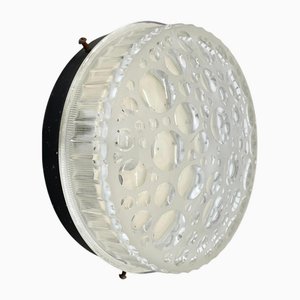 Kleine Wandlampe aus strukturiertem Blasenglas von Hustadt Lights, 1970er