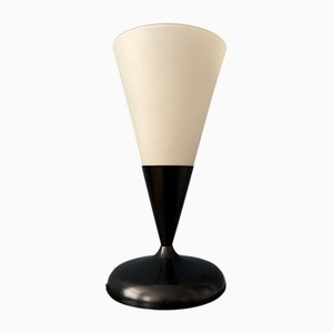 Lampada da tavolo Cone Mid-Century in vetro opalino