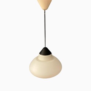 Vintage Opaline Glass Pendant Lamp attributed to Louis Kalff for Philips