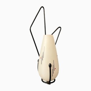 Mid-Century Wandlampe aus Opalglas mit schwarzem Rahmen von Philips