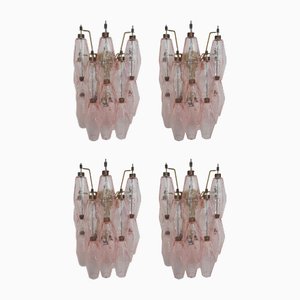 Vintage Italian Pink Murano Sconces, 1970s, Set of 4