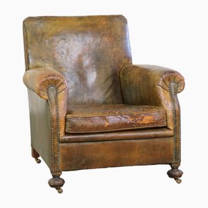 English Brown Cowhide Chair