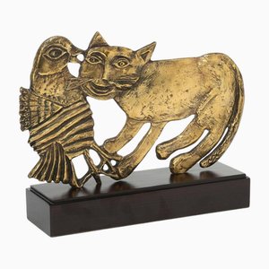 Corneille, Cat and Bird, Bronze