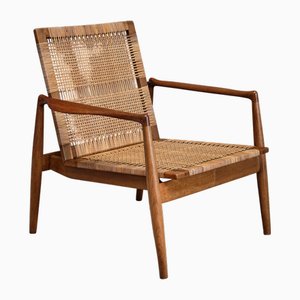 SW 96 Armchair in Teak, Oak and Cane by Finn Juhl for Søren Willadsen Møbelfabrik, Denmark, 1956