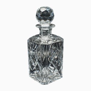 Vintage English Cut Crystal Glass Whiskey Decanter, 1990s