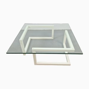 Table Basse Duo Minimaliste en Verre par Paul Visser pour Lourens Fisher White, 1990s