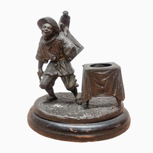 Antique Inkstand with Pierrot and Monkey, 1890s