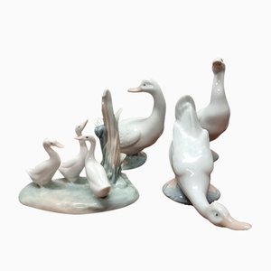 Porcelain Goose Figurines from Nao Lladro, Spain, 1970s, Set of 4