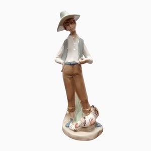 Vintage Porcelain Figurine of a Young Man, 1970s-1980s