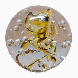 Pisapapeles vintage de bola de vidrio, años 80