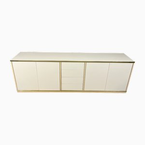 Beige Lacquered Credenza in the style of Jean Claude Mahey, 1970s