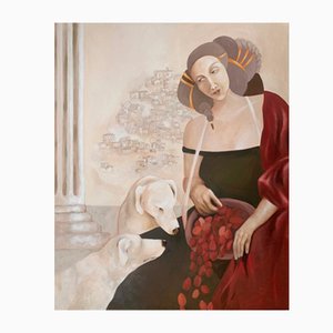 Gocha Stankiewicz, Perros blancos, óleo sobre lienzo