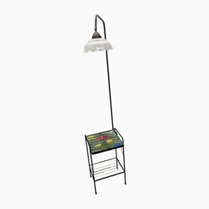 Lampe de Lecture Vintage avec Table Carrelée, France, 1950s