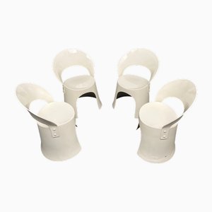 Vintage Stühle aus weißem Fiberglas von Nanna Ditzel für Domus Danica, 1960er, 4er Set