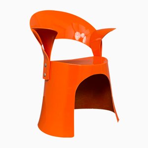 Armlehnstuhl aus Orangefarbenem Fiberglas von Nanna Ditzel für Domus Danica, 1960er