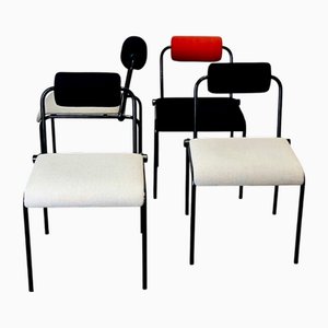Sillas de comedor posmodernas, años 80. Juego de 4