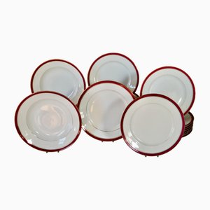 Porcelain Dinner, Soup and Dessert Plates from Limoges, 1965, Set of 24