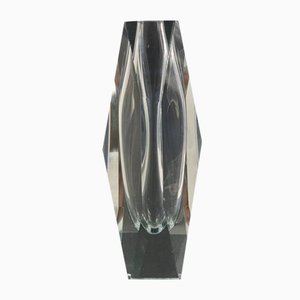Large Mid-Century Murano Faceted Glass Vase attributed to Flavio Poli for Alessandro Mandruzzato, Italy, 1960s