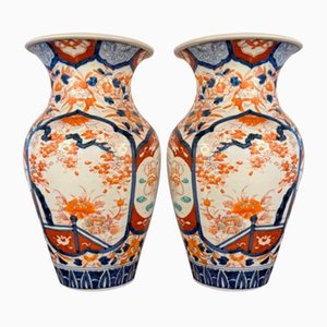 Large Antique Japanese Imari Vases, 1900s, Set of 2