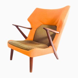 Butaca de teca de Kurt Olsen para Slagelse Mobelvaerk, 1955