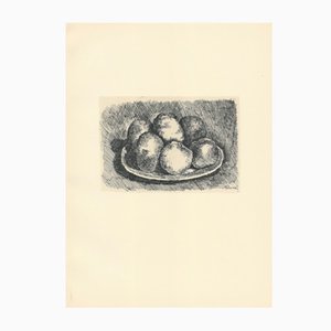 Giorgio Morandi, Sechs Äpfel in einer Schale, 1927-1957, Lithographie