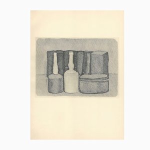 Giorgio Morandi, Stillleben mit neun Objekten, 1954-1957, Lithographie