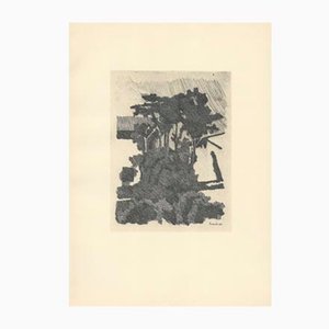 Giorgio Morandi, Bäume zwischen zwei Häusern in Grizzana, 1933-1957, Lithographie