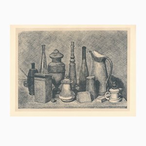 Giorgio Morandi, Large Still Life with Lamp on the Right, 1928-1957, Lithograph