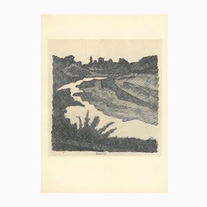 Giorgio Morandi, Landschaft an der Savena, 1929-1957, Lithographie