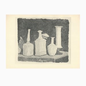 Giorgio Morandi, Still Life with White Objects on Dark Background, 1931-1957, Lithograph